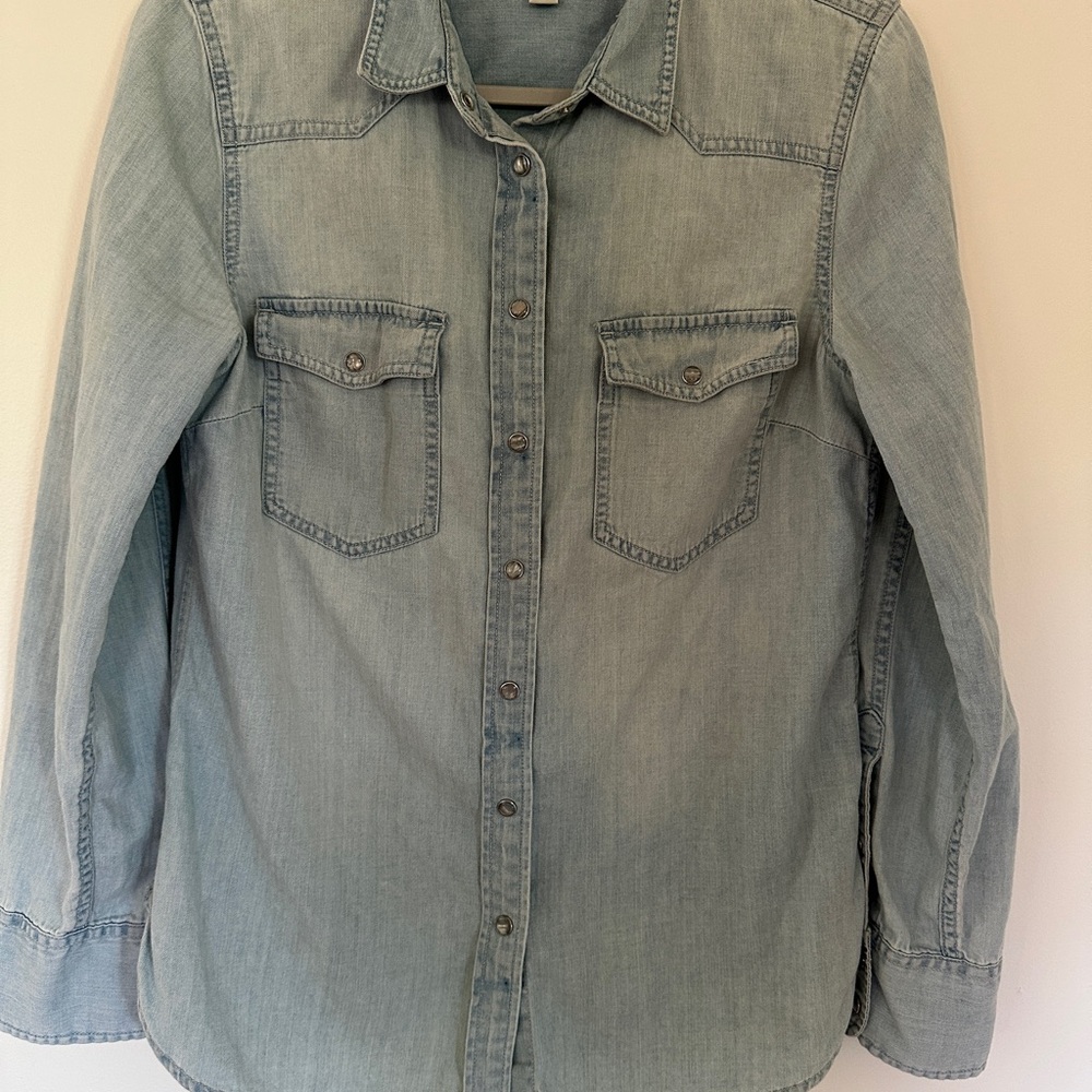J. Crew Faded Blue Denim Shirt